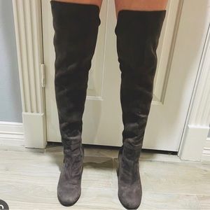 Size 10.5 Treasure & Bond Gray Microfiber Over the Knee Boots